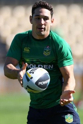 Top man: Billy Slater trains with the Australian team on Tuesday, ahead of Friday's Test against New Zealand.