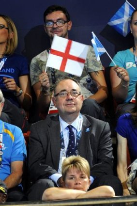 Scottish First Minister Alex Salmond at the Commonwealth Games in Glasgow.