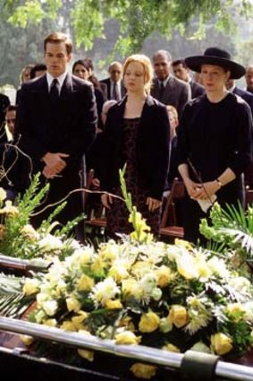 Grave issues ... a scene from Ball's ground-breaking HBO drama <i>Six Feet Under</i>.
