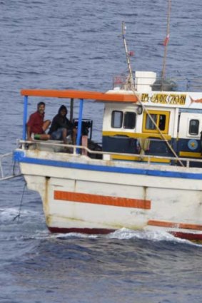 The 135 asylum seekers were picked up on board a fishing trawler last week.