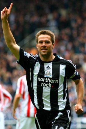 English striker Michael Owen in his Newcastle United playing days.