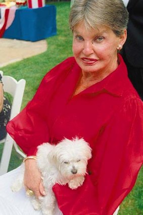 Leona Helmsley with her dog Trouble.