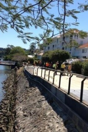 Council workers returned to the Riverwalk site on Wednesday morning.