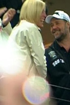 Good company: Julie Burgess and Russell Crowe last year.