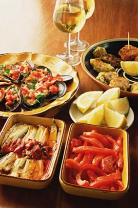 Traditional tapas in Madrid.