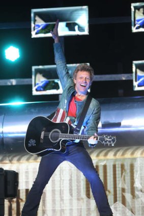 Bon Jovi performing at Homebush on Saturday night.