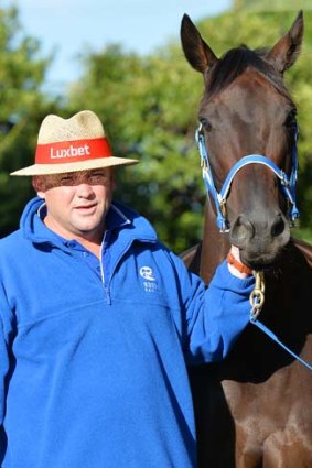 Peter Moody and Black Caviar at Caulfield racecourse on Wednesday.