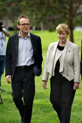Unopposed returns: Greens Deputy leader Adam Bandt  and Greens Leader Christine Milne.