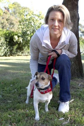 Appeal... Premier Kristina Keneally with her dog Barker in Pagewood.