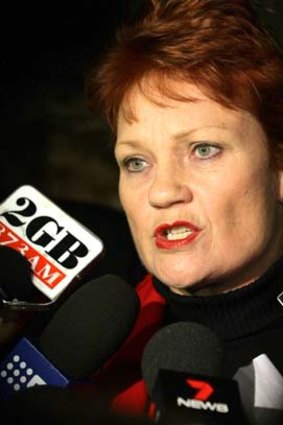 Pauline Hanson who narrowly missed winning a seat in the NSW Upper House.