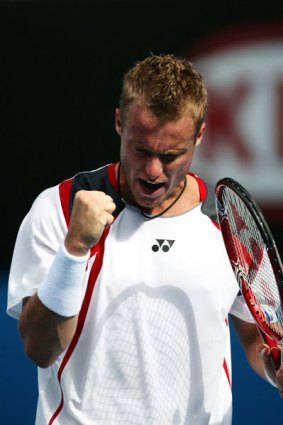 Next . . . Lleyton Hewitt defeats American Donald Young in the second round of the Australian Open, he will now confront Marcos Baghdatis.