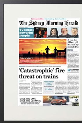 Sydney Morning Herald front page
