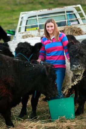 Young cattle farmer Sally Snaith.