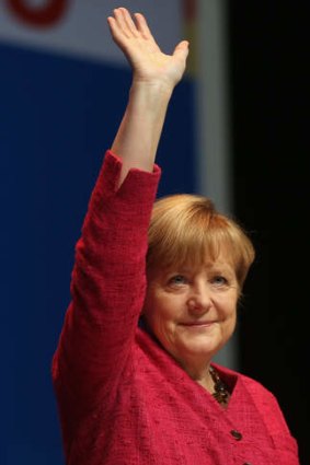 Hopeful: Angela Merkel is slightly ahead in the polls.