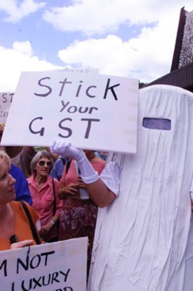Protestors demand GST exemption for sanitary products.