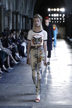Catwalk inspiration … Gucci's cruise collection featured strong graphic print T-shirts.