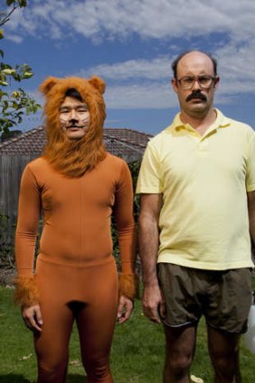 Ronny Chieng as Mr Meowgi in Sam Simmons' <i>Problems</i>.