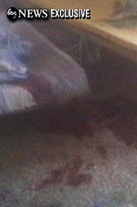 This frame grab from video obtained exclusively by ABC News shows a section of a bloodied room at the Abbottabad mansion.