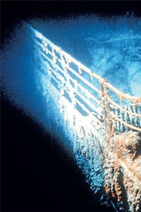 Four thousand metres down: the bow of the Titanic at rest in the North Atlantic.
