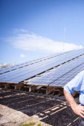 Power to the people: Peter Gash with his custom-made solar power plant.