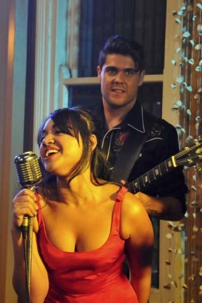 Jessica Mauboy and Dan Sultan in a scene from Rachel Perkin's film <i>Bran Nue Dae</i>.