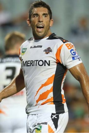 New stripes ... Braith Anasta of the Tigers gave the Eels a miserable night.