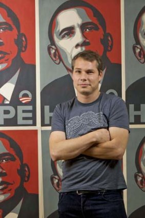 Destroyed and faked evidence ... Los Angeles street artist Shepard Fairey.