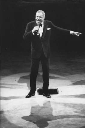 Frank Sinatra performing in Melbourne in March 1991.