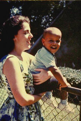 Barack Obama as a child with his mother Ann Dunham.