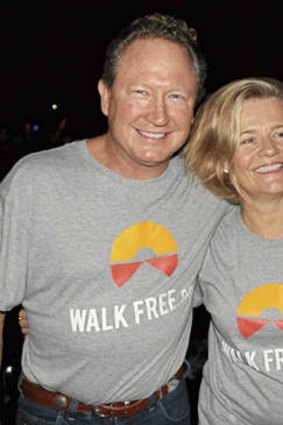 Power walking … with wife Nicola at the Walk Free launch in Burma.