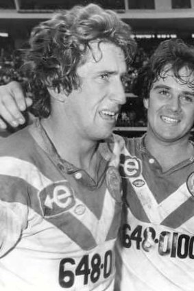 Old days: Canterbury-Bankstown's Steve Mortimer, left, at the SCG in 1980.