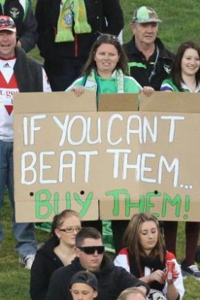 Raiders fans let their feelings be known the first time the Raiders played a Dragons side containing Josh Dugan at Wollongong in 2013.
