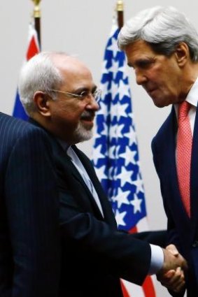 Co-operation: US Secretary of State John Kerry (right) and Iranian Foreign Minister Mohammad Javad Zarif, after a breakthrough agreement was reached last November to curb Tehran's nuclear program.
