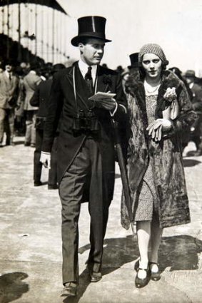 Sheila Chisholm and second husband Sir John ''Buffles'' Milbanke at Ascot.