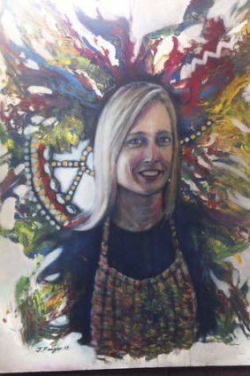 Portrait of Katy Gallager by PNG artist Jeffrey Feeger.