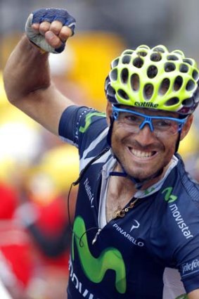 Spain reigns ... Alejandro Valverde takes out the 17th stage of the Tour de France.