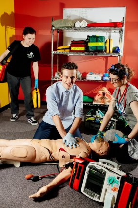 Head start: a year 12 student from Manor Lakes secondary college participates in a first-year paramedics subject at  Victoria University.