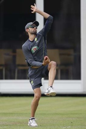 Bowling on: Nathan Lyon hopes to get his chance.