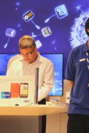The new Samsung store on George street, Sydney, has opened within a block of the already established Apple store.