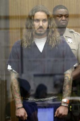 Tim Lambesis during his arraignment in San Diego North County court in Vista, California.