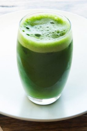 Shokuiku's cold pressed green juice.