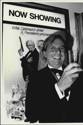 At the opening night of the film, Les Patterson Saves the World, in 1987. 