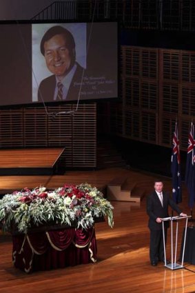 Farewell &#8230; Michael Gallacher represented the NSW government at the state funeral.
