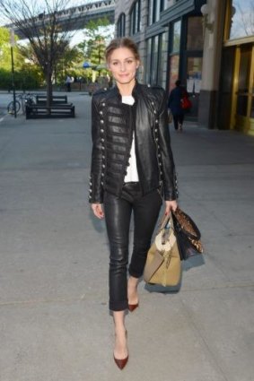 Olivia Palermo rocks the Double Leather look.