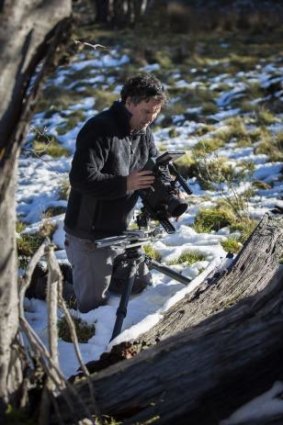 Glen Ryan filming in the snow for <i>brindabellas</i> in Namadgi National Park.