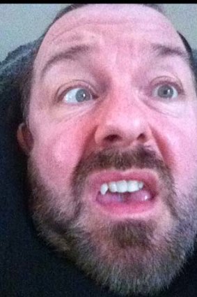 The 'mongification' of Ricky Gervais - one of his self-portraits.