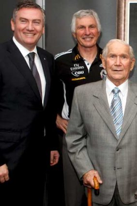 Ron Richards with Eddie McGuire and Mick Malthouse in 2011.