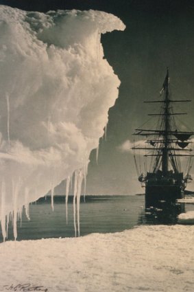 Scene from history ... "Terra Nova at the ice foot, January 16, 1911", by Herbert Ponting.