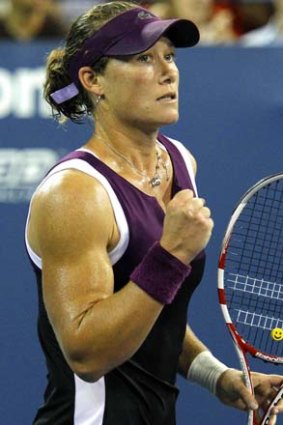 Moving through ... Samanatha Stosur is into the final eight at Flushing Meadows.