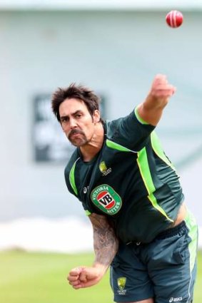 Work to do: Mitchell Johnson is a key to Australia's push for a 5-0 series win over England.